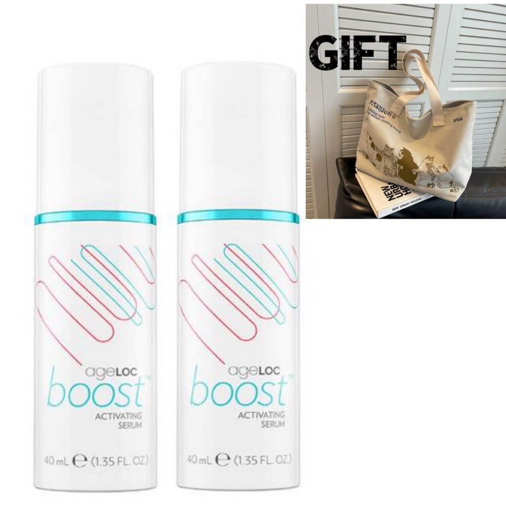2 of NuSkin ageloc boost activating serum with box 40ml + 1 canvas bag # 164